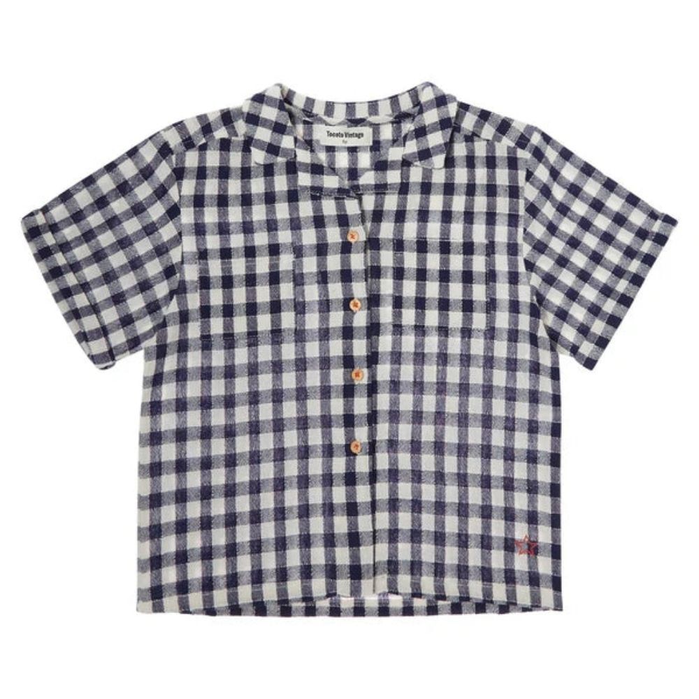 Tocoto Vintage | Navy Vichy Check Shirt